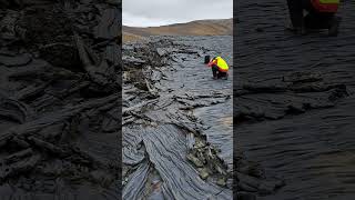 BROKEN UP Pahoehoe LAVA Meradalir Valley Iceland lava volcano iceland geology hazard [upl. by Yrrap312]