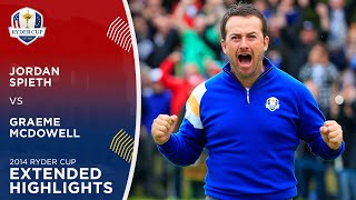 Jordan Spieth vs Graeme McDowell  2014 Ryder Cup  Extended Highlights [upl. by Olyhs]