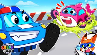 Police Car Rescue Mommy Car  Police Cartoon for Kids  Car Stories  Color Squad Rescues Car Family [upl. by Leohcin]