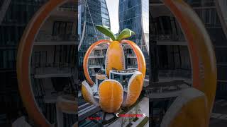 Hightech buildings in the shape of a tangerine Hightech buildings shape shorts [upl. by Alyos]