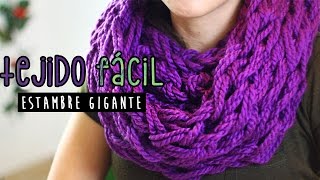 ¡BUFANDA FÁCIL EN 30 MIN Cómo tejer con las manos ✄ Craftingeek [upl. by Massimiliano]