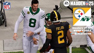 Madden 25 Pittsburgh Steelers vs New York Jets Week 7 Sim 2024 Full 15 Minute Quarters Game Play [upl. by Annaoi]