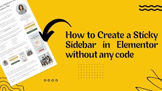 How to Create a Sticky Sidebar in Elementor without any code [upl. by Light]