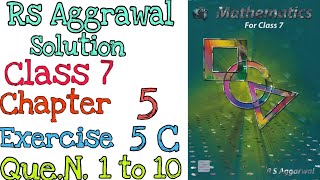 Rs Aggarwal class 7 Exercise 5C Question number 1 to 10 Exponents  MD Sir [upl. by Hayyim]