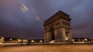 Arc de Triomphe Paris Nighttime Time Lapse [upl. by Alvar]