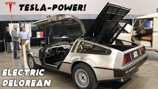 TeslaPowered Electric DeLorean [upl. by Nosyt]