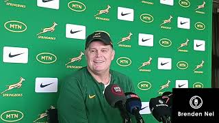 SPRINGBOKS Rassie Erasmus on Elrigh Louw selected above Evan Roos [upl. by Haelhsa]