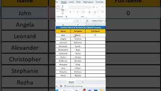 How to combine text use concat function in Excel‼️excel microsoftexcel exceltips msexcel [upl. by Nigam595]