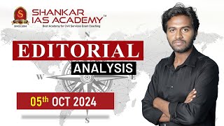 Editorial Analysis October 5 2024 Shankar IAS Academy UPSC current Affairs  Mains [upl. by Anilem]