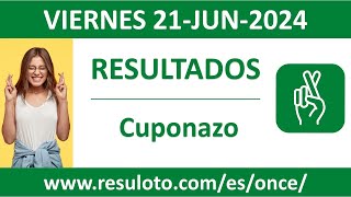 Resultado del sorteo Cuponazo del viernes 21 de junio de 2024 [upl. by Kowal]