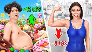 WORKING OUT FOR 24 HOURS STRAIGHT  Weight Loss Challenge by BadaBOOM [upl. by Ttirrej]