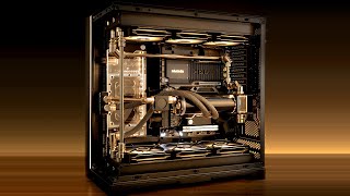 Lian Li O11D EVO XL  Black and Gold Watercooled Showcase Build [upl. by Pachston]