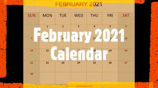 February 2021 Calendar Template by Calendarprintablescom [upl. by Auqenes973]