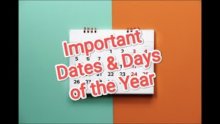 Important Dates amp Days of the Year  Monthwise gk kids important day india [upl. by Ycak]