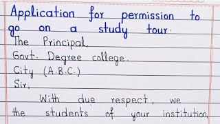 How to write application for permission to go on a study tour [upl. by Altis]