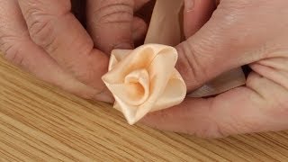 How To Make A Ribbon Rose  Craft Techniques [upl. by Anitan101]