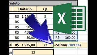 Como somar um intervalo de células no Excel [upl. by Ayetal]