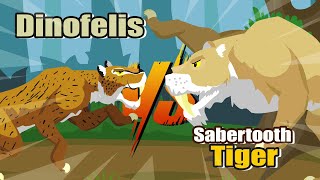 Dinofelis vs Sabertooth Tiger  Prehistoric Animals Tournament S1  Prehistoric Animal Animation [upl. by Alemat510]