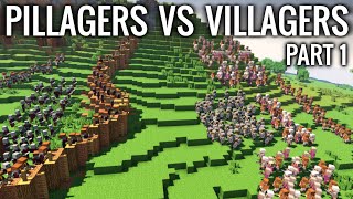 Minecraft  PILLAGERS VS VILLAGERS  Part 1 [upl. by Noseyt]