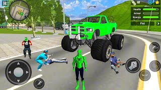 Rope Frog Ninja Superhero and Military Trucks in Open World Game  Android Gameplay [upl. by Eiramllij]