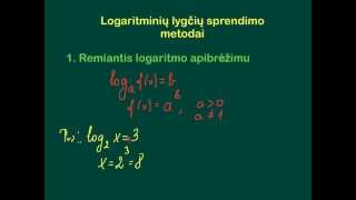 Logaritminės lygtys 3 pamoka [upl. by Latif]