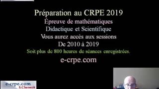 CRPE 2019 PRÉPARATION À LÉPREUVE DE MATHÉMATIQUES [upl. by Helga904]