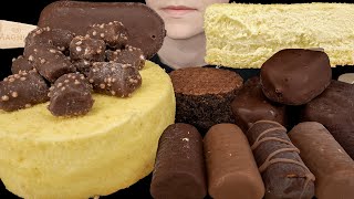 ASMR Japanese Cheesecake amp Chocolate Ice Cream Magnum Dove Oreo Stroopwafel Cookie Sandwich [upl. by Carmen]