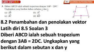 Latih diri 85 Soalan 3  82 Penambahan dan penolakan vektor  Bab 8 Vektor  Add Maths Tingkatan 4 [upl. by Niels186]