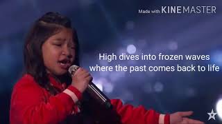 Angelica Hale Americas Got Talent sings Clarity Lyrics [upl. by Hackett]