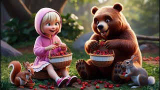 Masha and the Bear’s Berry Adventure Fun Forest Hunt  Kids Storytime cartoon trending disney [upl. by Ettenim]