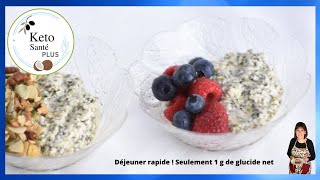 SUPER Déjeuner keto GRUAU de la veille Overnight  Pouding aux graines de chia [upl. by Cressler]