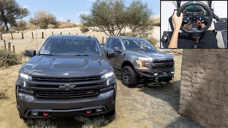 Chevrolet Silverado amp Ford F150  Forza Horizon 5  Logitech g29 gameplay [upl. by Charlotta]