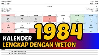 KALENDER 1984 LENGKAP DENGAN WETON [upl. by Eural]