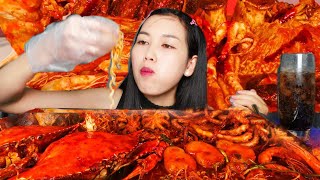 ASMR SPICY SEA FOOD amp MUSHROOM  MUKBANG [upl. by Asik]