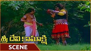 Sri Devi Kamakshi Movie  Devil Follows Sarathi Scene  Ramya Krishna  Shalimarmovies [upl. by Ciredor]