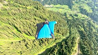 Bussalp  Wingsuit BASE  RAW footage following Veitchy [upl. by Ruhtracam583]