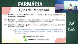 Curso de Farmácia para o Exército  ESFCEx 2023  Aula de Farmacologia  Tipos de Depressão [upl. by Amitie]