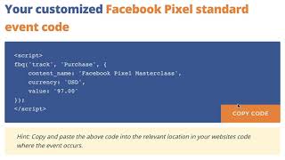 Create Facebook Pixel Standard Events with Parameters [upl. by Neelyam]