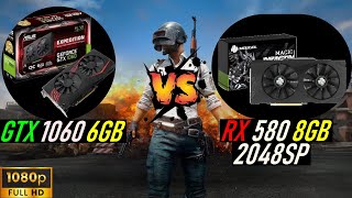 GTX 1060 6GB VS RX 580 8GB 2048SP  PUGB Competitive Settings 1080p [upl. by Dnomyaw]