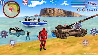 Deadpool Rope Hero Vice Town City  Fun at Miami Beach  Android Gameplay [upl. by Sucram579]