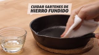 Cómo cuidar sartenes de hierro fundido  Trucos de cocina  VIX [upl. by Christenson]