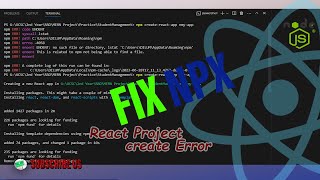 How to Fix Easily NPX Create React APP Not Working Error  Fix Create React App Error [upl. by Adlog]