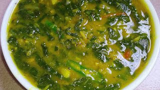 মসুরের ডাল দিয়ে পালং শাক রান্না রেসিপি ॥ Dal diye palong shak Recipe ॥ Spinach with Lantil [upl. by Lleinnad714]