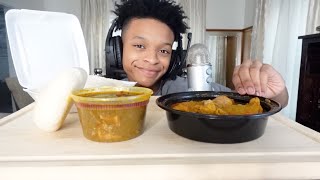 ASMR MUKBANG EATING NIGERIAN FUFU WITH OKRA SOUPPLAM BUTTER [upl. by Lizzie]