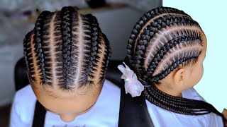 Learning simple Stitched cornrows underfeedin cornrows [upl. by Sacken401]