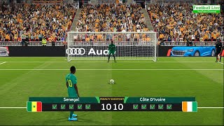 Senegal vs Cote Divoire  Penalty Shootout 2024  18 Final African Cup of Nations 2023  PES Game [upl. by Alanah]