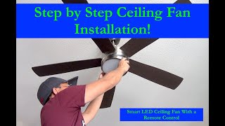 How to Wire and Install a Ceiling Fan With Remote ControlCeiling Light Fixture Removal [upl. by Irahc729]