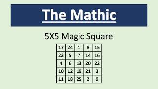 5X5 Magic Square Solving Mathod Step By Step [upl. by Damon42]