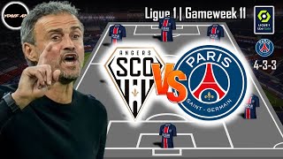 PARIS SAINT GERMAIN POTENTIAL STARTING LINEUP VS ANGERS  LIGUE 1 2024  GAMEWEEK 11 [upl. by Marie-Ann]