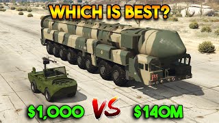 GTA 5 ONLINE  CHEAP VS EXPENSIVE BEST MILITARY VEHICLE [upl. by Chesna]